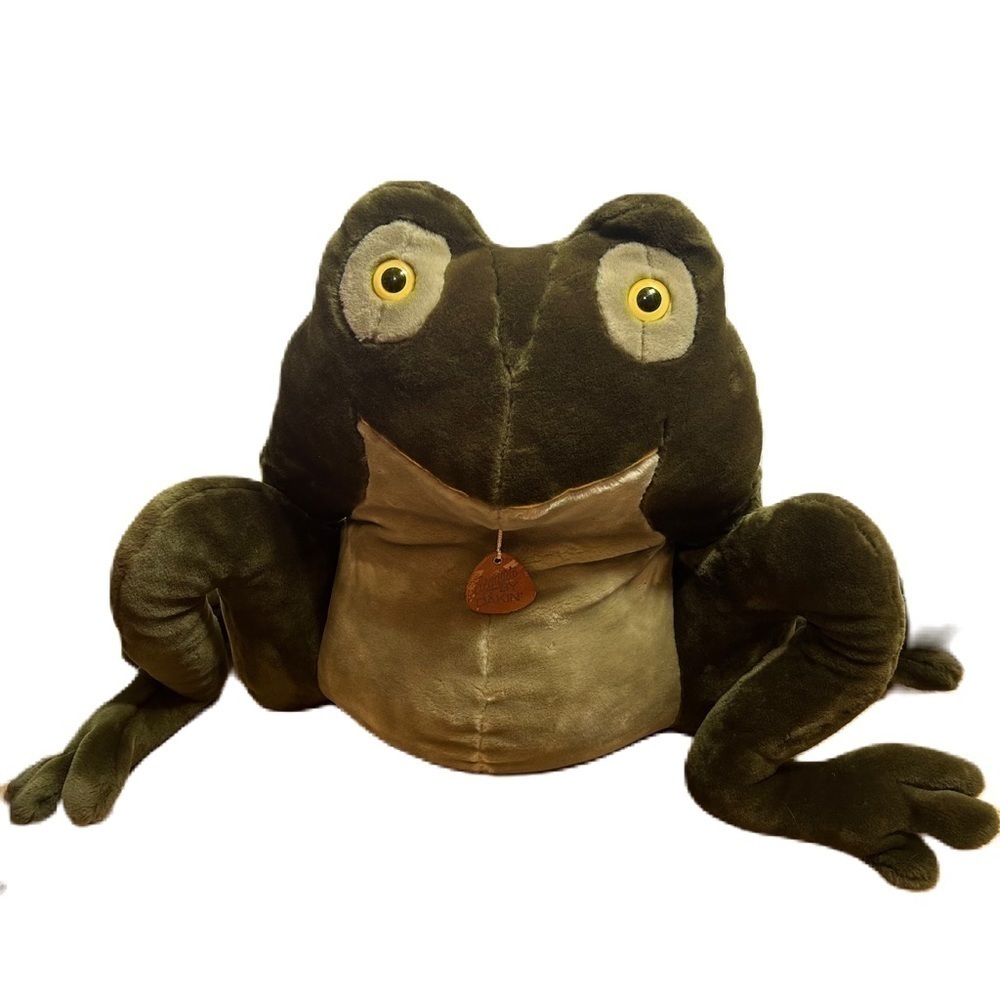 Vintage Dakin Large Stuffed Frog JUMBO Plush Stiff Figure